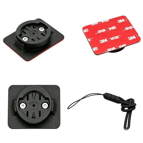 Top Tube Bike Computer Mount With Adhesive Backing And Anti Lost Lanyard Compatible With Garmin XOSS Blackbird iGPSPORT For MTB And Road Bikes Secure Quick Access To Ride Data On Every Session with 3M adhesive and lanyard shown separately