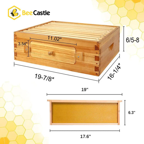 10 Frame Medium Beehive Box For Langstroth Hives With Beeswax Coated Wood Panels Includes Frames And Beeswaxed Foundations