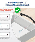 Center-to-center measurement guide for installing 10 Pack Matte Black Cup Pulls Three And Three Quarters Inch Hole Center