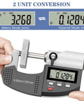 Dual-Mode Outside Micrometer With Digital And Mechanical Readout, Easy Switch, 0-1 Inch And 0-25.4 Mm, Ultra-Precise 0.00005 Inch And 0.001 Mm, Large LCD Display, Pro-Grade Machinist Thickness Gauge With Protective Case. Metric and imperial readout with 0-25mm measurement