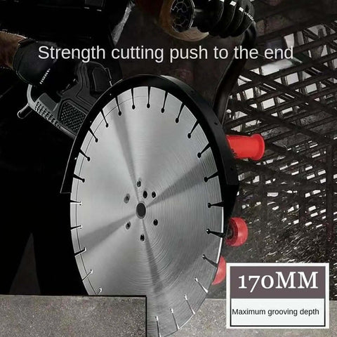 Heavy Duty Electric Concrete Cutter Saw With 8900W Motor Dual Blades And Integrated Water Pump Zero Hassle Setup Smooth Cut Jobsite Ready For Stone Brick And Block Pros Absolutely Crush It With This Rig close-up of sharp concrete cutting blade.
