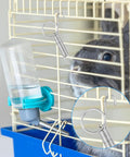 Spring cage latch with ring-hook; silver metal, 20-pack for pet cages