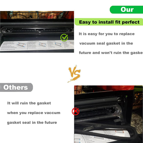 Foam gasket replacement set for FoodSaver vacuum sealers (upper and lower), 2-pack; compatible with V2200–V3200 series