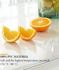 Clear Desk Protector 1.5mm Thick 14 By 24 Inches Heavy Duty Vinyl Desk Pad with orange slices on top showing transparency.
