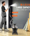 No Sweat Automatic Stirring Spray Paint Pressure Pot Two Point Five Gallon Air Powered Paint Mixer Tank with sprayer in use
