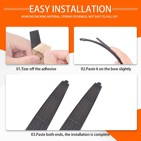 Archery Limb Silencers for Recurve and Traditional Bows, Dampeners with Strong Adhesive Backing installation steps