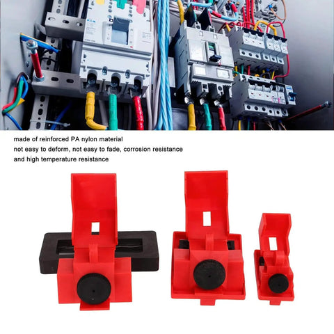 Clamp-On Circuit Breaker Lockout Kit 12 Piece Set With Small Medium Large Lockouts For Single Pole Breakers