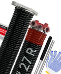 Pair Of 0.225 Inch Wire Size 1.75 Inch Inside Diameter 27 Inch Length Garage Door Torsion Springs Set With Non Slip Winding Bars And Gloves