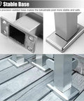 Glass Railing Kit With Clamp for Panels Balcony Deck Patio and House Handrail 95 cm Terminal Post base detail shown on wood deck.