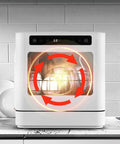 Portable Countertop Dishwasher With Automatic Water Supply And Triple Filter For A Slick Clean No Sweat Setup Handles Six People in action.