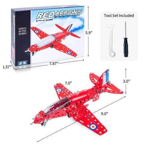 Hands On Airplane Model Kit For Kids And Teens 201 Piece Build Your Own Aircraft Toy STEM Educational Project For Ages 8 12