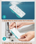 Steps to use 12 Pack Official Replacement Filters And Sponges For Stainless Steel Cordless Cat Water Fountain 3.2L Capacity