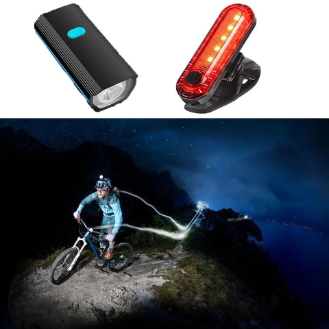 Rechargeable Bike Light Set With Electric Bell And Tail Light Ultra Bright Waterproof Headlight With Quick Release Perfect For Night Riding On Road Or Mountain Bikes Safe Durable For Adults And Kids
