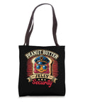 Classic Peanut Butter Jelly Security Tote Bag Crafted From Comfy Polyester Canvas With Sturdy Black Handles with fun graphics.