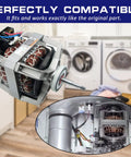 Dryer Drive Motor Replacement For Samsung And Kenmore Dryers Compatible With DC31-00055G DC31-00055H DC31-00055D PS4204647 2813208 AP5331095 DFS270ZSEL1 DFS270ZSEL3 DC96-00882C PS4133825 DIY Fix For Not Starting No Heat Overheating And Slow Drying shown installed and standalone