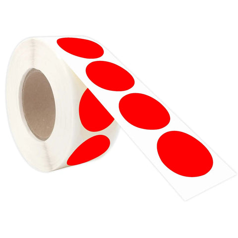 1 Inch Round Permanent Adhesive Color Code Dot Stickers 1000 Per Roll With Dispenser Box Bright Red Peel And Stick Labels