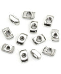 Cool 50 Pack Of Premium M5 T Nuts For 3030 Aluminum Profile Bars showing zinc plated steel T nuts with knurled grip.