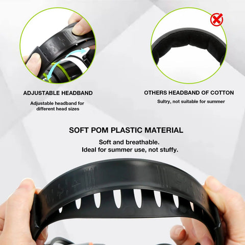Close-up of adjustable headband feature of Industrial Hearing Protection Earmuffs With 31 dB Noise Reduction For Construction Woodworking Lawn Mowing And DIY Projects Ultra Soft Memory Foam Cushions Adjustable Foldable Design For All Day Comfort
