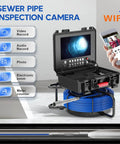 Heavy Duty Next Level 17mm Sewer Borescope And Pipeline Inspection Camera With Wifi DVR Recorder setup with monitor and cable.
