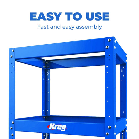 Multi Purpose Shop Stand With Adjustable Height From 31 To 39 Inches Beefy 12 And 16 Gauge Steel Table, easy assembly view