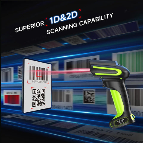 Rugged Industrial Wireless Barcode Scanner 3 In 1 Waterproof Bluetooth With Charging Dock And Battery Indicator in use scanning QR code
