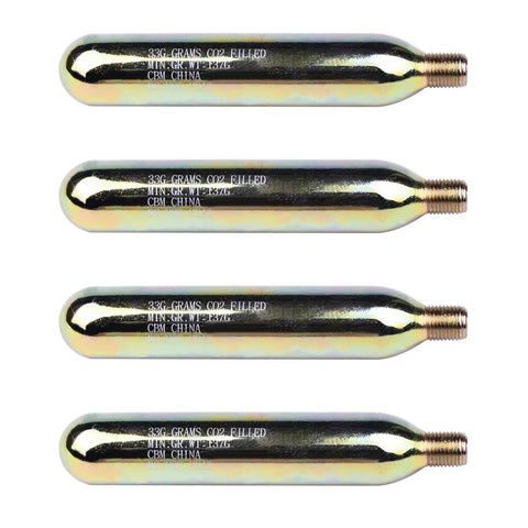 Rearming CO2 Cylinder Kit for Auto and Manual Inflatable Life Jackets and Vests 33 Gram Cartridges One Half Inch Thread Four Pack PFD Accessories Replacement