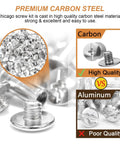 Heavy Duty Chicago Screws And Leather Rivets Kit, 120 Pieces showing premium carbon steel construction for durability.