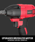 Cordless Half Inch Brushless Impact Wrench Kit For Cars Trucks RVs And Home Use 20V 2Ah Battery With Charger And 5 Sockets