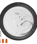 Back view of 12 Inch LED Flush Mount Ceiling Light Dimmable 15W 150W Equivalent 1200lm 5000K Daylight Oil Rubbed Bronze Dual Ring Fixture.