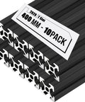 10 Pieces 15.7 Inch 2020 Aluminum Extrusion T Slot Rail European Standard Anodized Black Linear Rail stacked pack