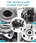 Two Pack Beefed-Up Front Wheel Bearing Hub Assembly 513234 for Jeep Grand Cherokee Commander close-up with ABS sensor.
