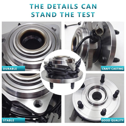 Two Pack Beefed-Up Front Wheel Bearing Hub Assembly 513234 for Jeep Grand Cherokee Commander close-up with ABS sensor.