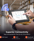 Ready For The Daily Grind 8 Inch Rugged Windows Tablet With Built In Barcode Scanner And Intel Celeron N4680 Running Windows 11 Pro To Fast Track Warehouse Inventory Operations Without Breaking A Sweat showing 4G LTE connectivity and screen display.