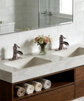 Copper Farmhouse Bathroom Sink Faucet With Waterfall Spout Boss Built To Last Pop Up Drain Stopper Single Handle Vanity