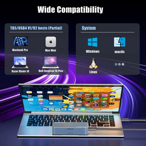 Laptop setup showcasing Hella Fast Eighty Gbps M Two Nvme Ssd Enclosure Compatible With Thunderbolt Three and USB Four