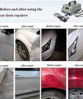 Before and after using Digital Display Dent Repair Machine With Adjustable Power And Timer Pro Grade DIY Ready 1000W Hot Box For Auto Body Hail Dent Removal 110V Car Dent Remover Tools For Home Garage, showing repaired car dents