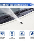 Universal Car Front Windshield Washer Nozzle Kit Two Pack 0.31 Inch Adjustable Single Hole Fan Shaped Sprayer Jets in use on car