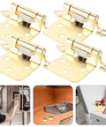 Spring Loaded Cabinet Door Hinges With Half Overlay For RV And Camper Cabinets Semi Hidden Steel Auto Door Closer Built Tough For Everyday Use Enhanced Stability And Load Capacity 5 Piece in use on wooden kitchen cabinet