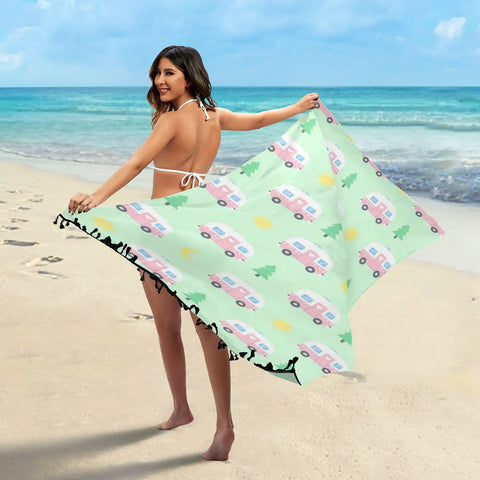 Loose Fit Swim Cover Up For Hot Summer Days Ultra Lightweight Breathable Polyester Beachwear Relaxed Wrap with camper print