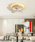 Prime Rated Led Ceiling Fan Light With Remote Control And Whisper Quiet Operation Three Speed Options And Easy Color Transitions No Sweat Setup For Master Bedrooms Living Spaces And Kitchens in a modern living room.