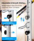 Close-up of aluminum sliding mounts and knob of Adjustable Resistance Band Wall Anchor System With Dual 40 Inch Aluminum Rails.