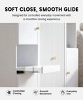 Undermount Drawer Slides 18 Inch Black With Soft Close Bottom Mount Pull Out Shelf Rails installed in a white cabinet.