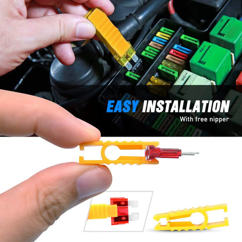 120 Piece Standard Blade Fuse Kit for Cars, Trucks and Boats with 5 7.5 10 15 20 25 30 Amp Fuses, color coded fuse removal using tool