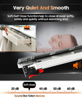 Undermount Soft Close Drawer Slides 9 12 15 18 21 24 Inch Ball Bearing Rails with quiet operation and soft close feature visuals.