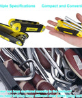 Top Shelf 17 Piece Folding Allen Wrench Set With Flex Head Metric And SAE Hex Keys in compact storage for easy access.