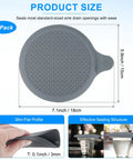M METERXITY 4-Pack 5.9 in Silicone Tub Stopper, Bathtub Drain Stopper, showing dimensions and features for effective sealing.