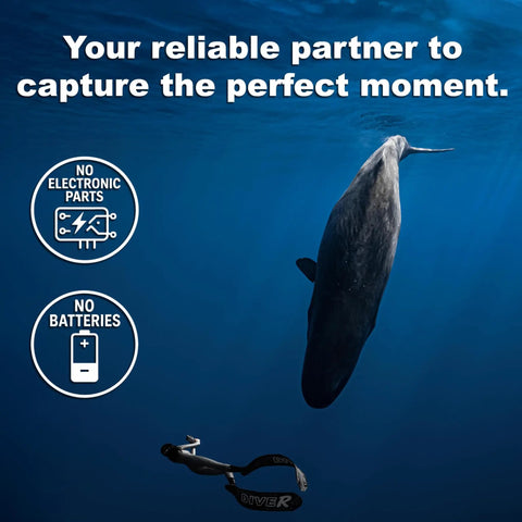 Underwater diver near whale, promoting Underwater Seatouch 4 Max Phone Case For iPhone 12 To 15 Pro Max Full Touch Diving Housing Up To 60m No Buttons