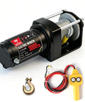 Zehuax 3000LBS 12V DC Electric Winch With Waterproof Steel Cable And Wired Remote Control, includes hook and wires.