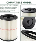 Red Stripe Vacuum Cartridge Filter Replacement For Wet Dry Vacuums 5 To 32 Gallon And Larger 2 Pack Heavy Duty High Flow