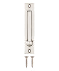 Pocket Door Edge Pull 4 Inch Hidden Flush Mount Handle for Pocket Sliding Doors Spring Loaded Self Retracting Lever Satin Nickel
